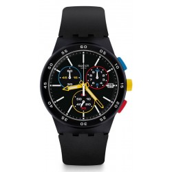 Swatch Unisex Watch Chrono Plastic Black-One SUSB416