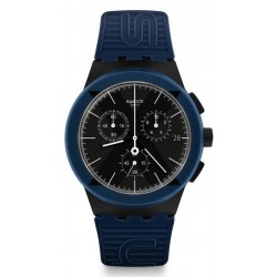 Swatch Unisex Watch Chrono Plastic X-District Blue SUSB418