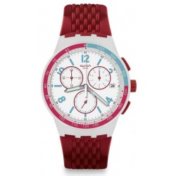 Swatch Unisex Watch Chrono Plastic Red Track SUSM403