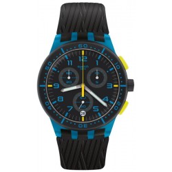 Swatch Unisex Watch Chrono Plastic Blue Tire SUSS402