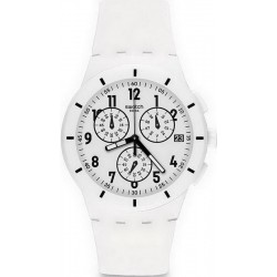 Swatch Unisex Watch Chrono Plastic Twice Again White SUSW402