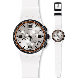 Swatch Unisex Watch Chrono Plastic White Blades SUSW405